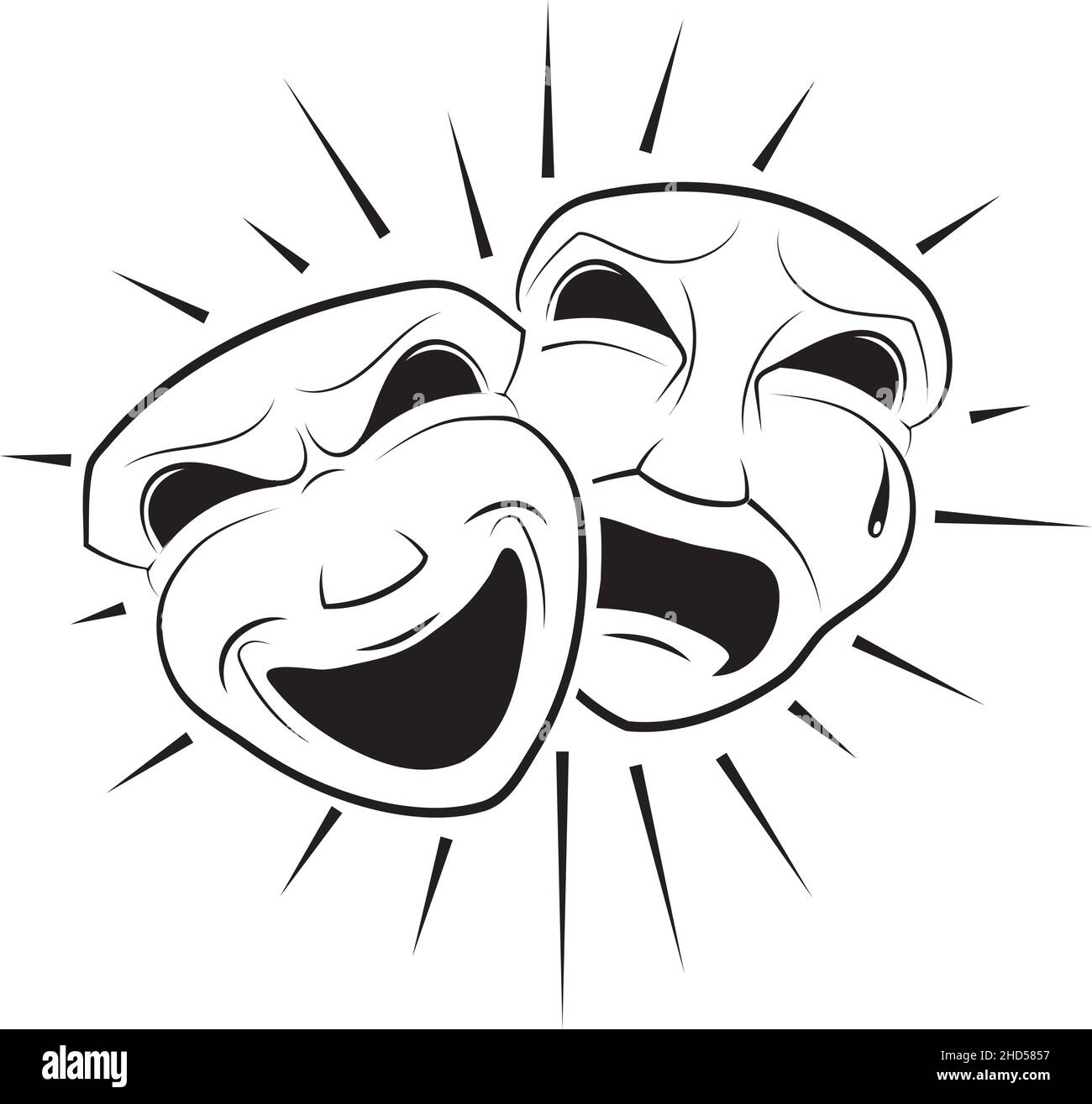 Commedia E Tragedia Teatrale Maschere. Teatro O Dramma Scuola Logo Design Simbolo 19997832 Arte Vettoriale A Vecteezy - Foto 7