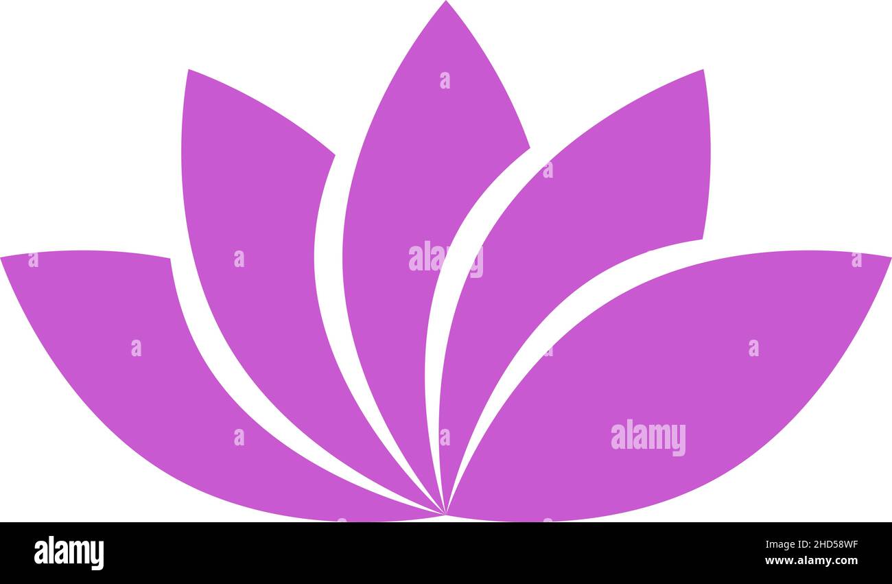 Logo floreale. Elegante simbolo di fiore. Icona Lotus Illustrazione Vettoriale