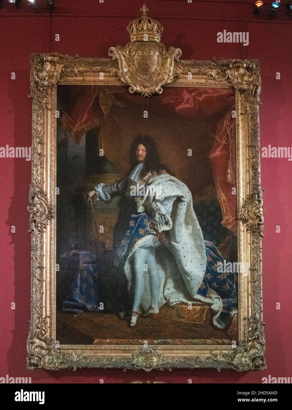 Parigi, Francia: 06 maggio 2017: Ritratto di Luigi XIV (1638-1715), re di Francia, un famoso dipinto di Pomarede Vincent, nel Museo del Louvre. Foto Stock Parigi, Francia: 06 maggio 2017: Ritratto di Luigi XIV (1638-1715), re di Francia, un famoso dipinto di Pomarede Vincent, nel Museo del Louvre. Foto Stock