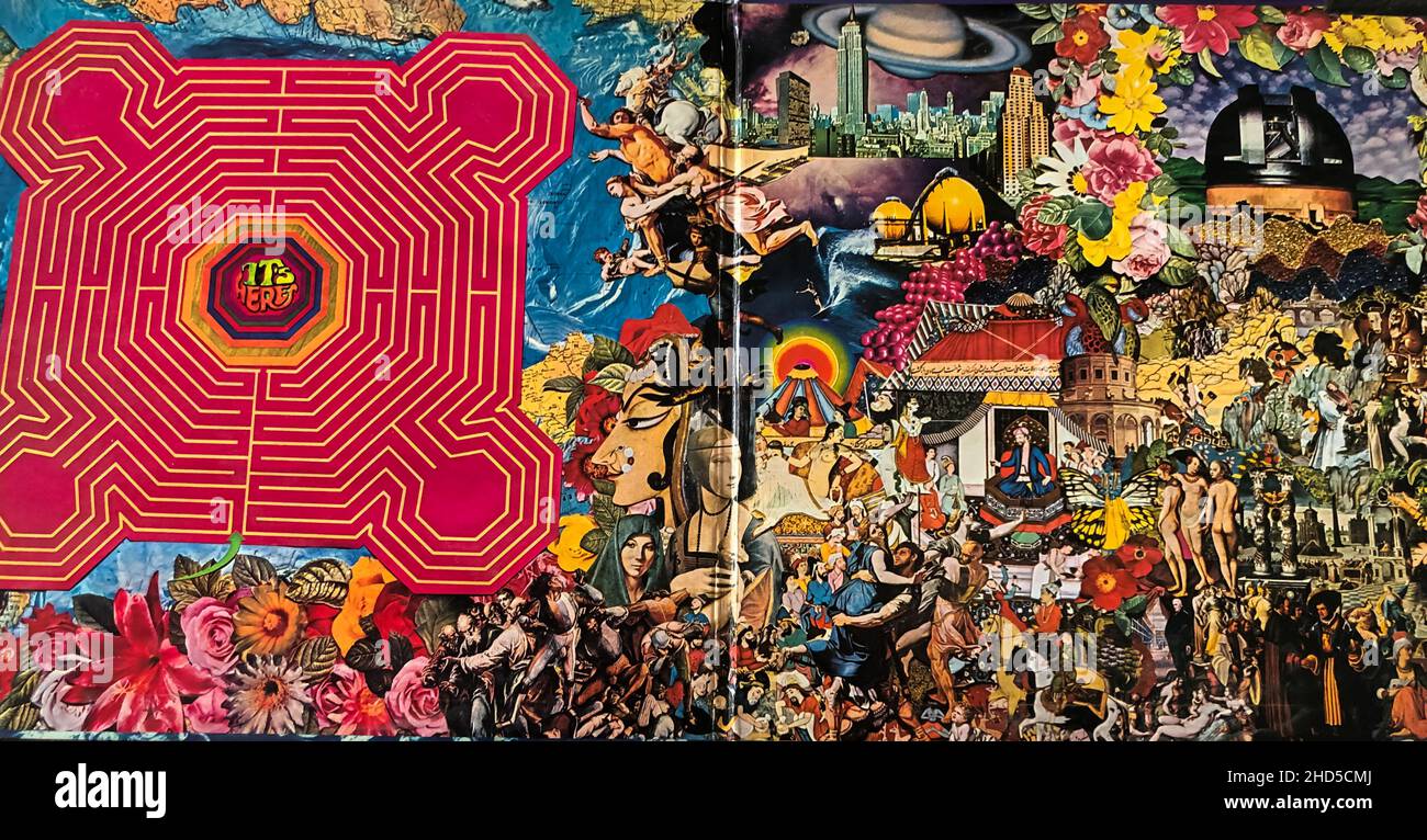 Rolling Stones Rock Music Anthology Album, 1960s Psychedelic Artwork, album classici in vinile rock Foto Stock