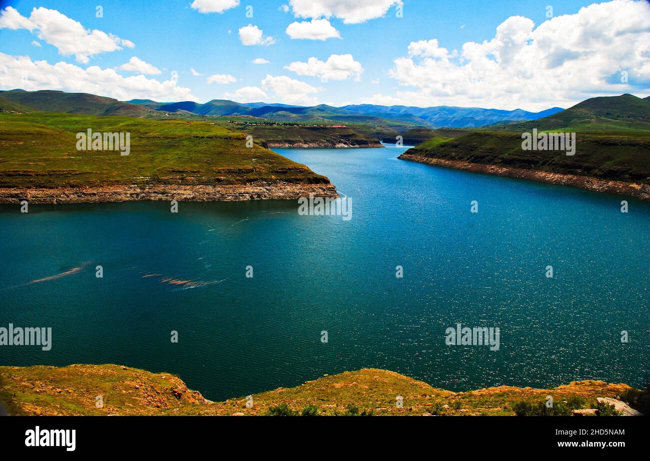 La diga di Katse in Lesotho Highlands Water Project Foto Stock