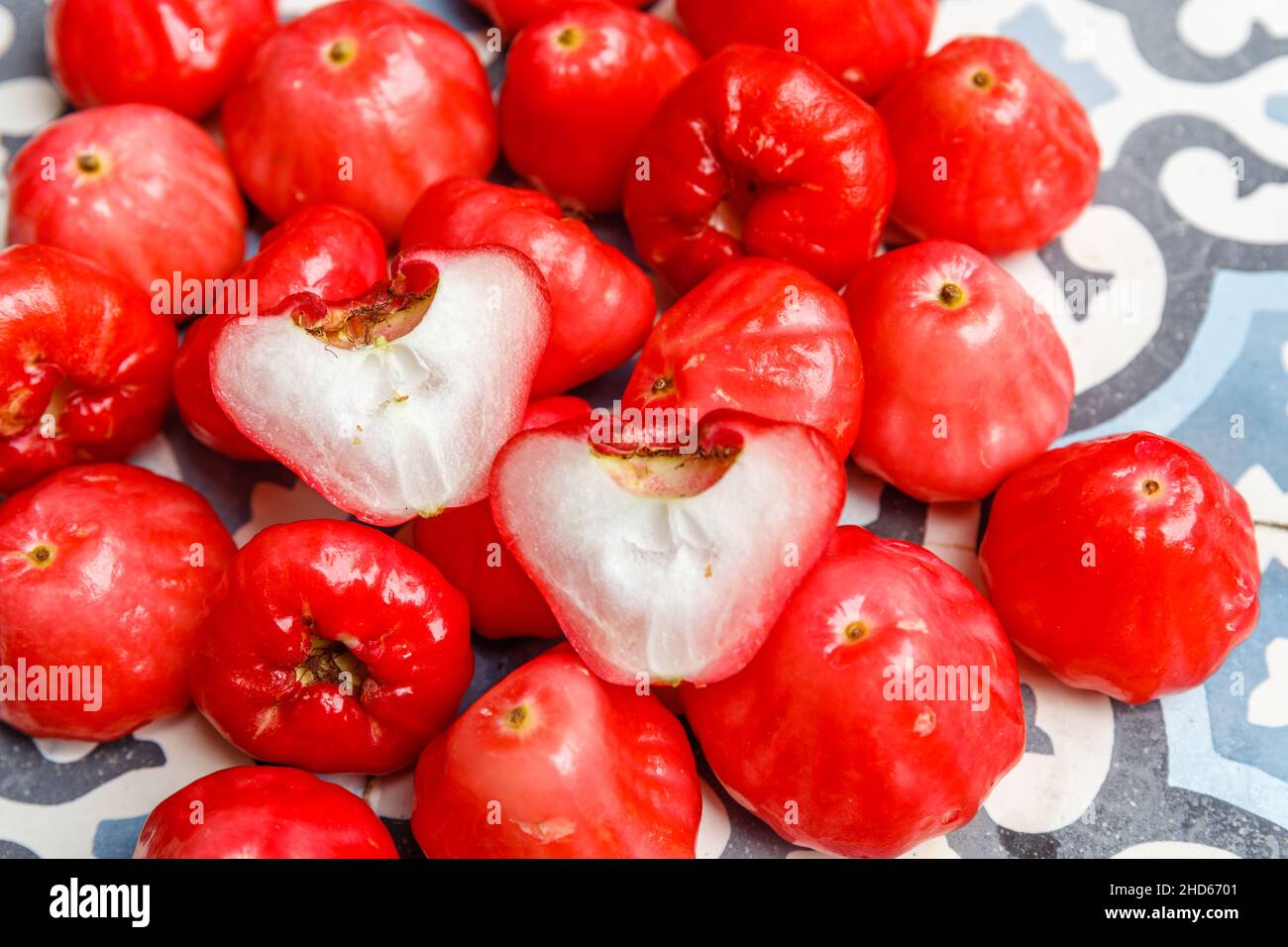 Cera di mela o mela Java o Semarang di rosa (Syzygium samarangense) Foto Stock