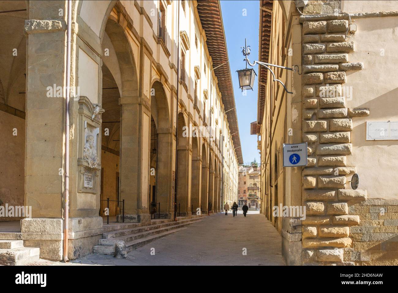 Via Giorgio Vasari, vista sulle Logge del Vasari, Arezzo, Toscana, Italia, Europa Foto Stock