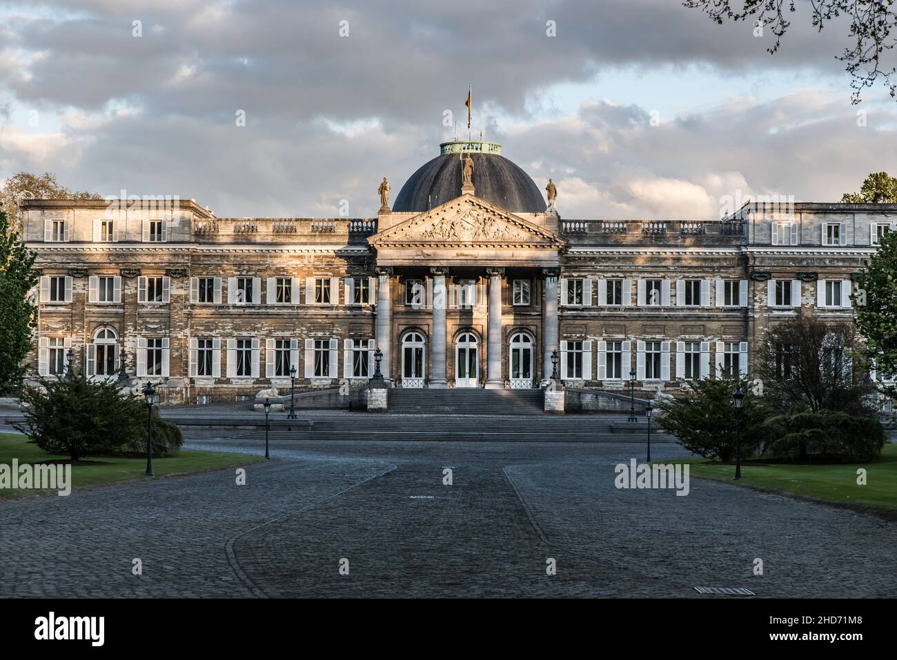 Palazzo reale residenziale della monarchia belga, Laeken, aprile 2017, Bruxelles. Foto Stock