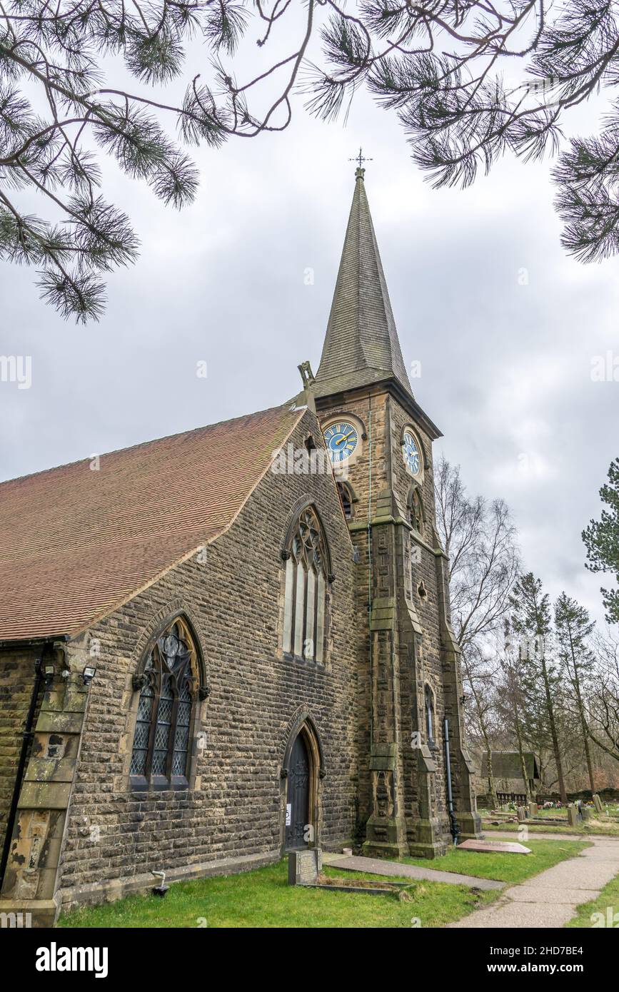 Helm Christ Church, Helme, Meltham, Huddersfield, West Yorkshire, Inghilterra, Regno Unito Foto Stock