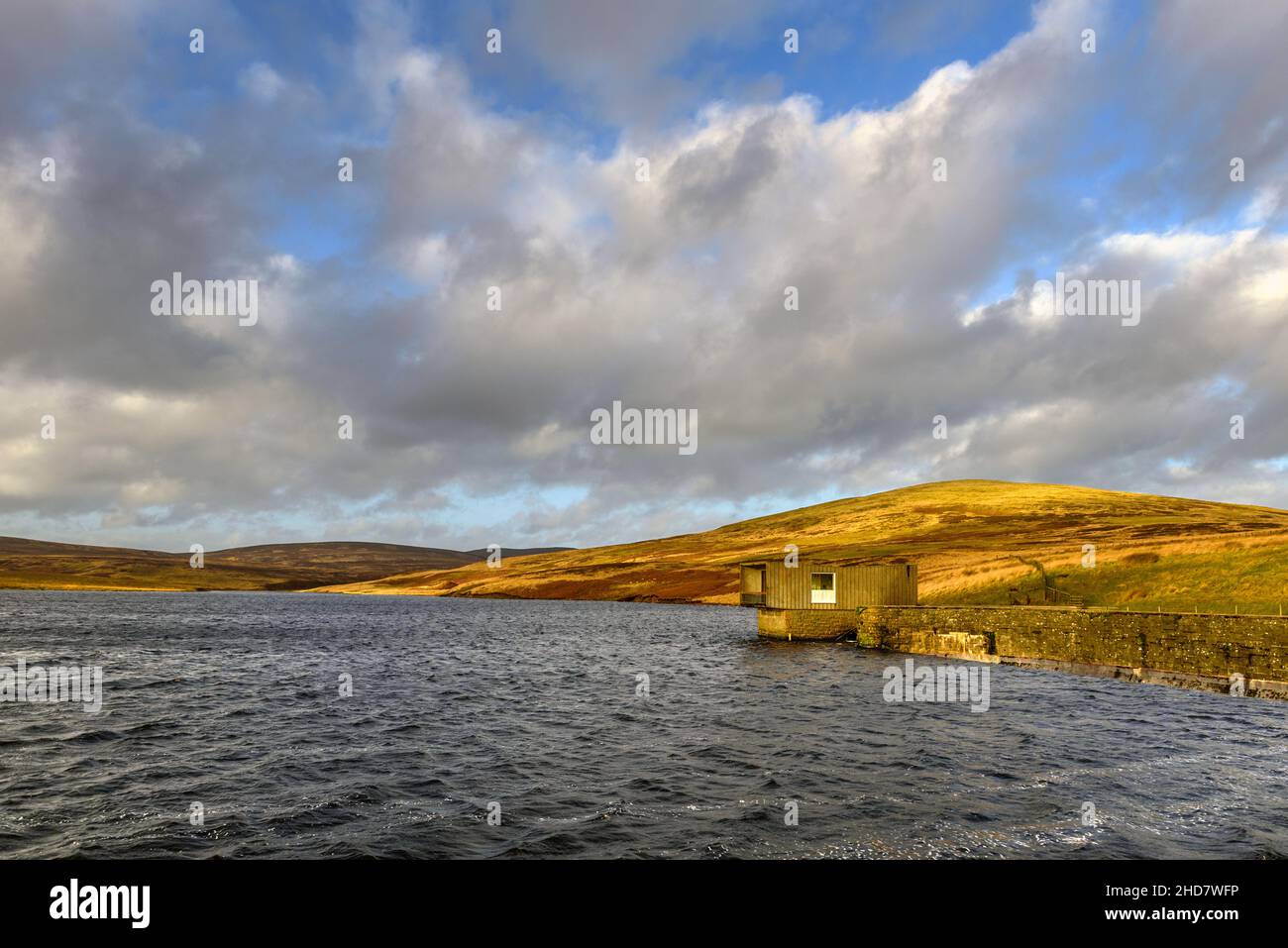 Il serbatoio dell'acqua occidentale vicino a West Linton, Midlothian, Scozia Foto Stock