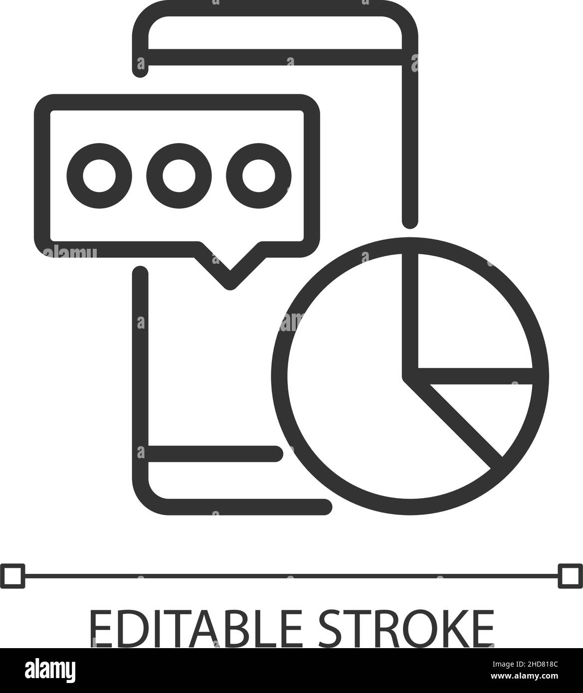 Data mining nei social media icona pixel Perfect lineare Illustrazione Vettoriale