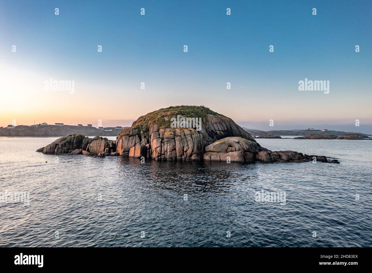 L'isola a forma di tartaruga a Kincasslagh a Cruit Island nella contea di Donegal - Irlanda- Foto Stock