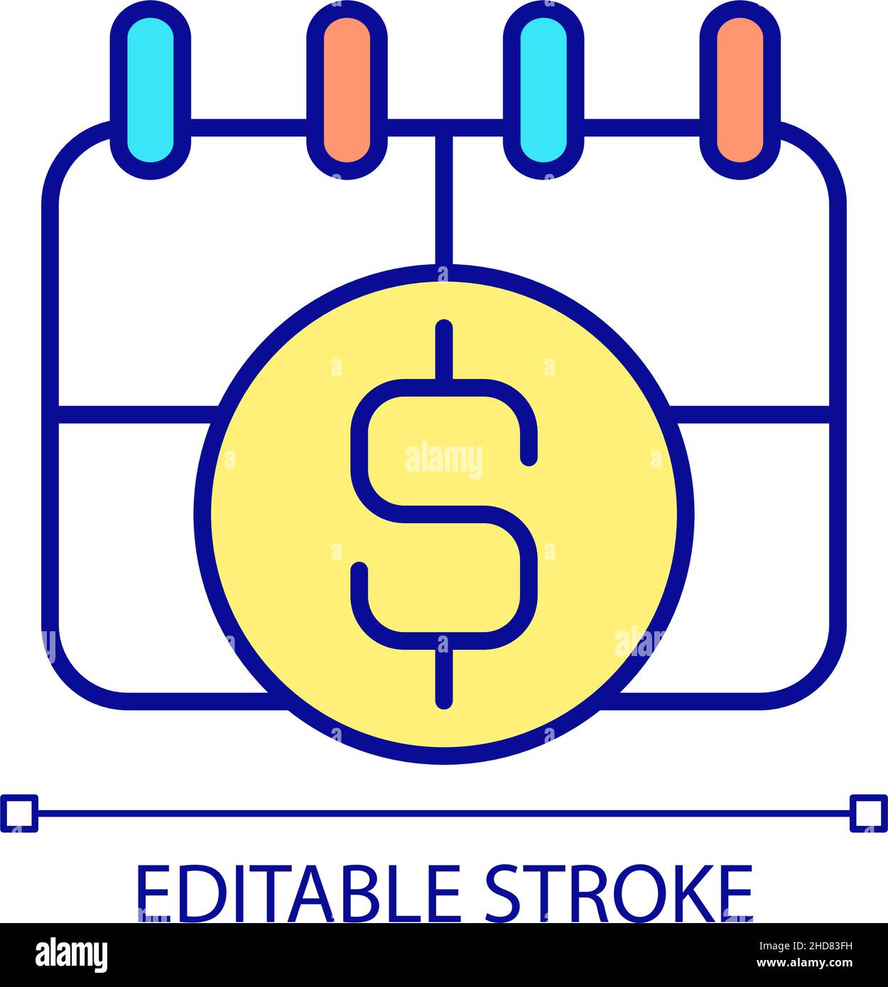Icona a colori RGB per il pagamento regolare Illustrazione Vettoriale