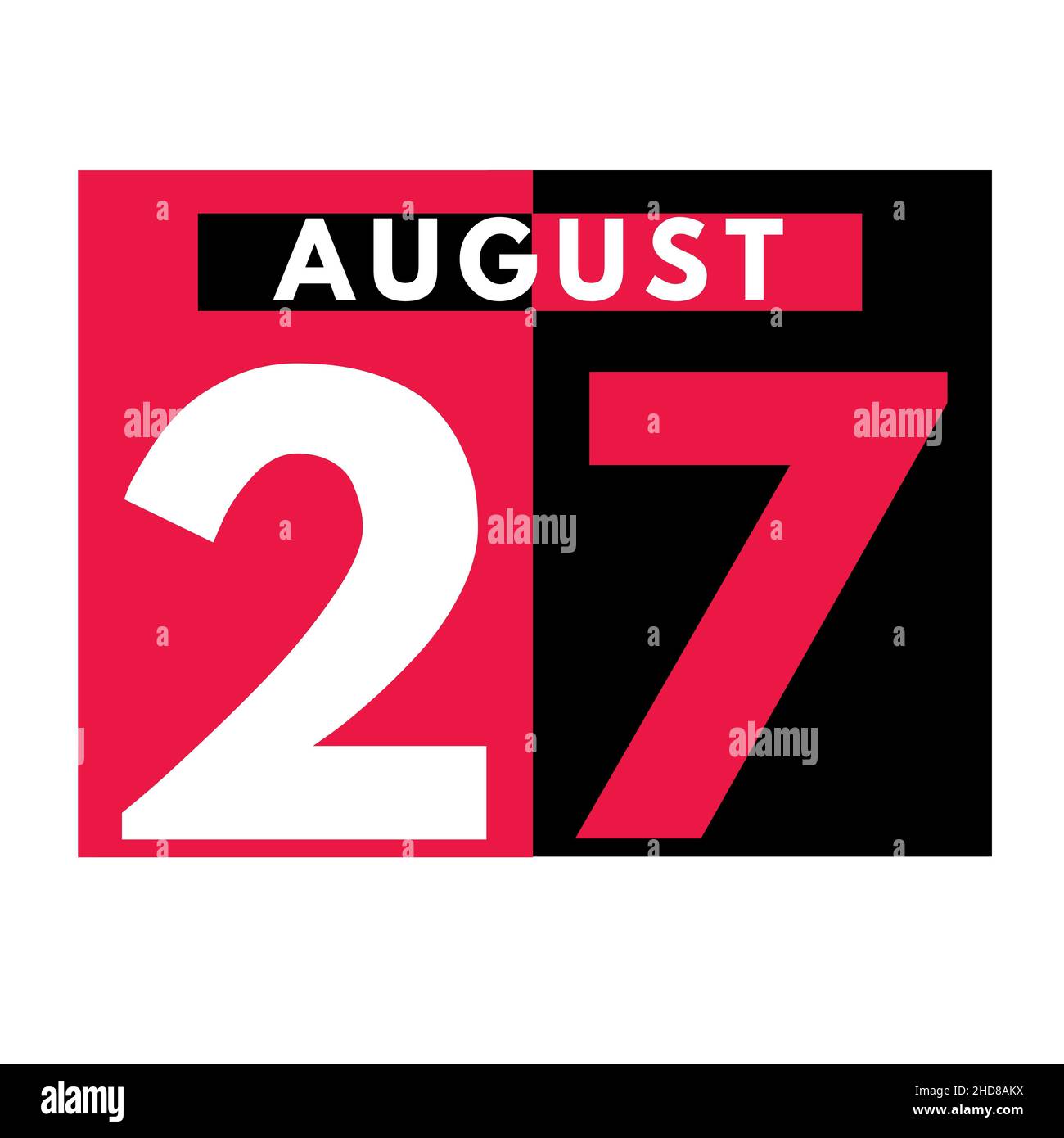 Agosto 27 . Icona calendario giornaliero moderno .data, giorno, mese .calendario per il mese di agosto Foto Stock