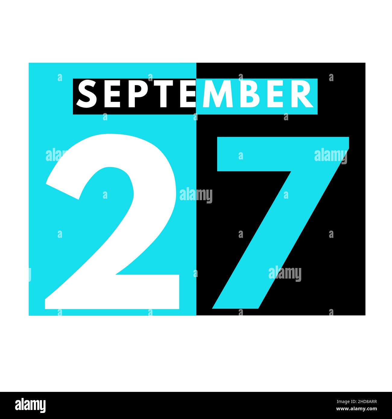 Settembre 27 . Icona calendario giornaliero moderno .data, giorno, mese .calendario per il mese di settembre Foto Stock