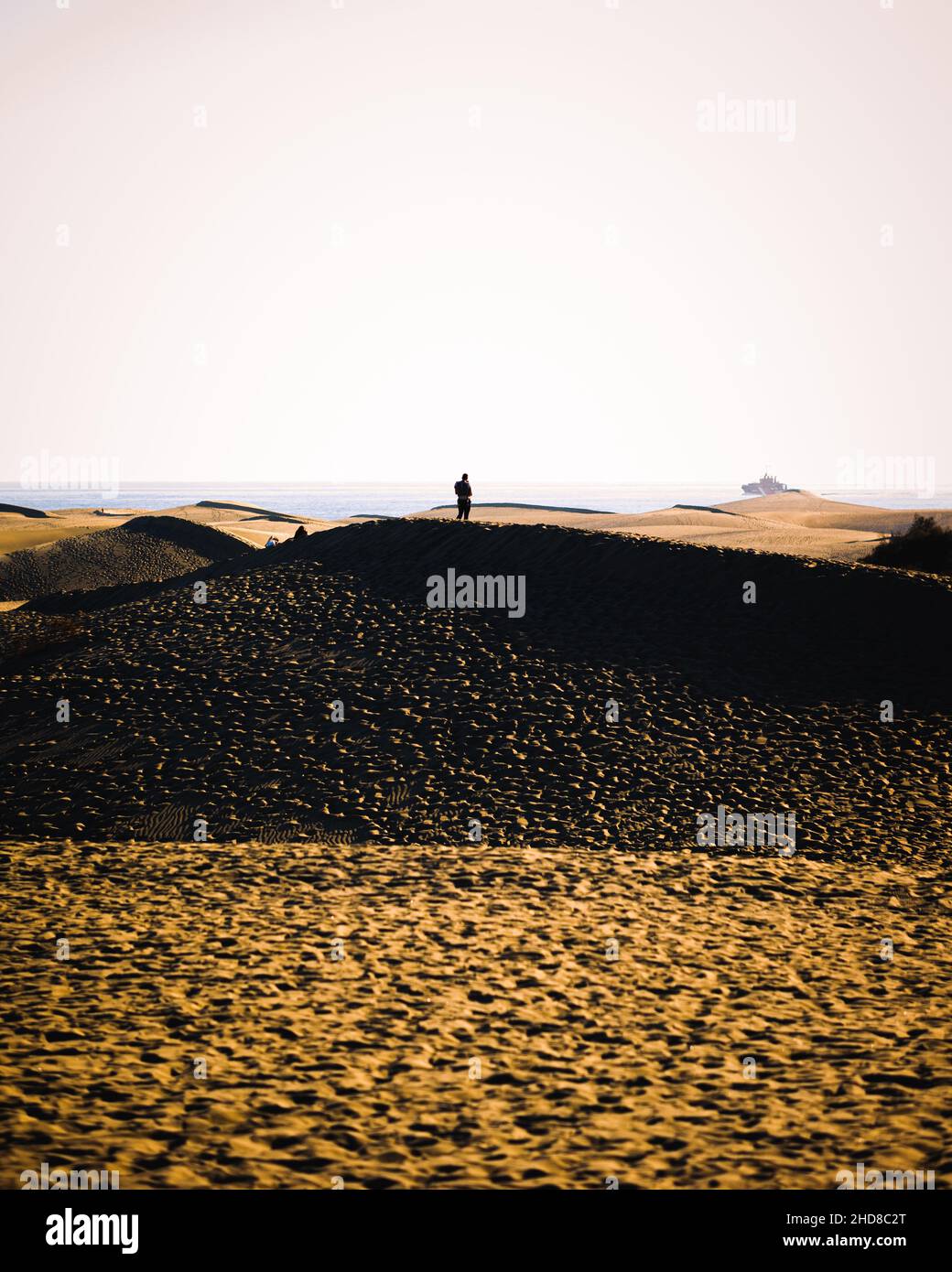 Persone in cima a una collina di dune Foto Stock