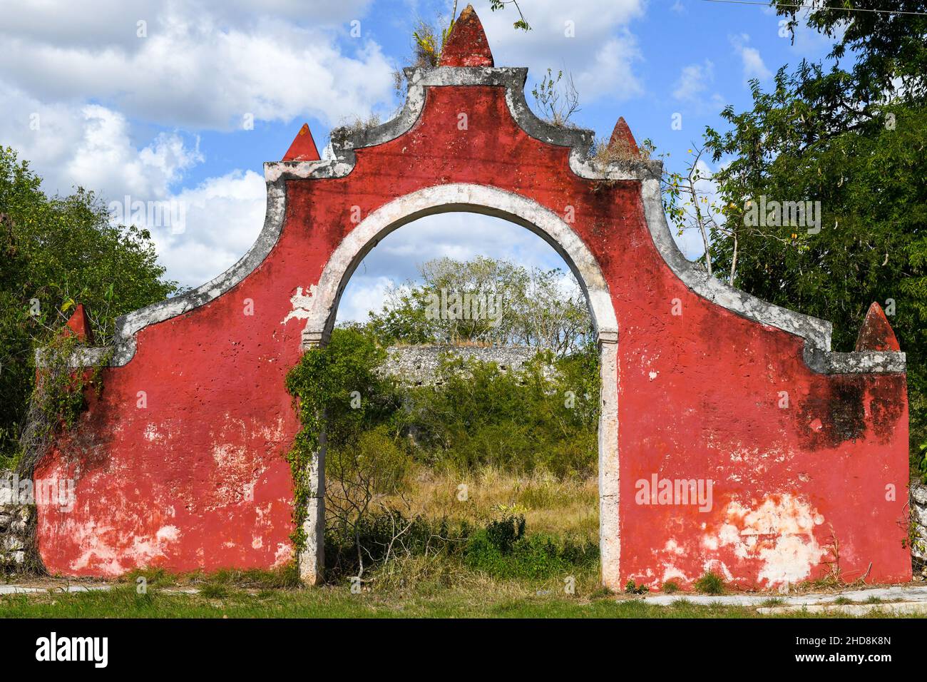Vecchia Hacienda abbandonata, Yucatan, Messico Foto Stock