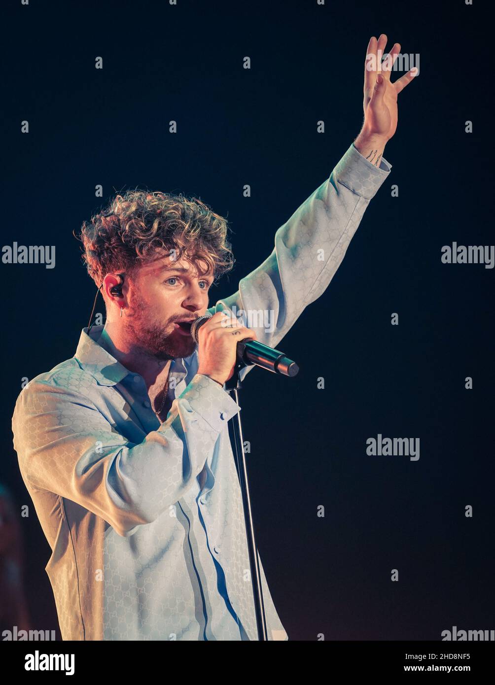 Tom Grennan si esibisce all'evento Hits radio Live di Liverpool Foto Stock