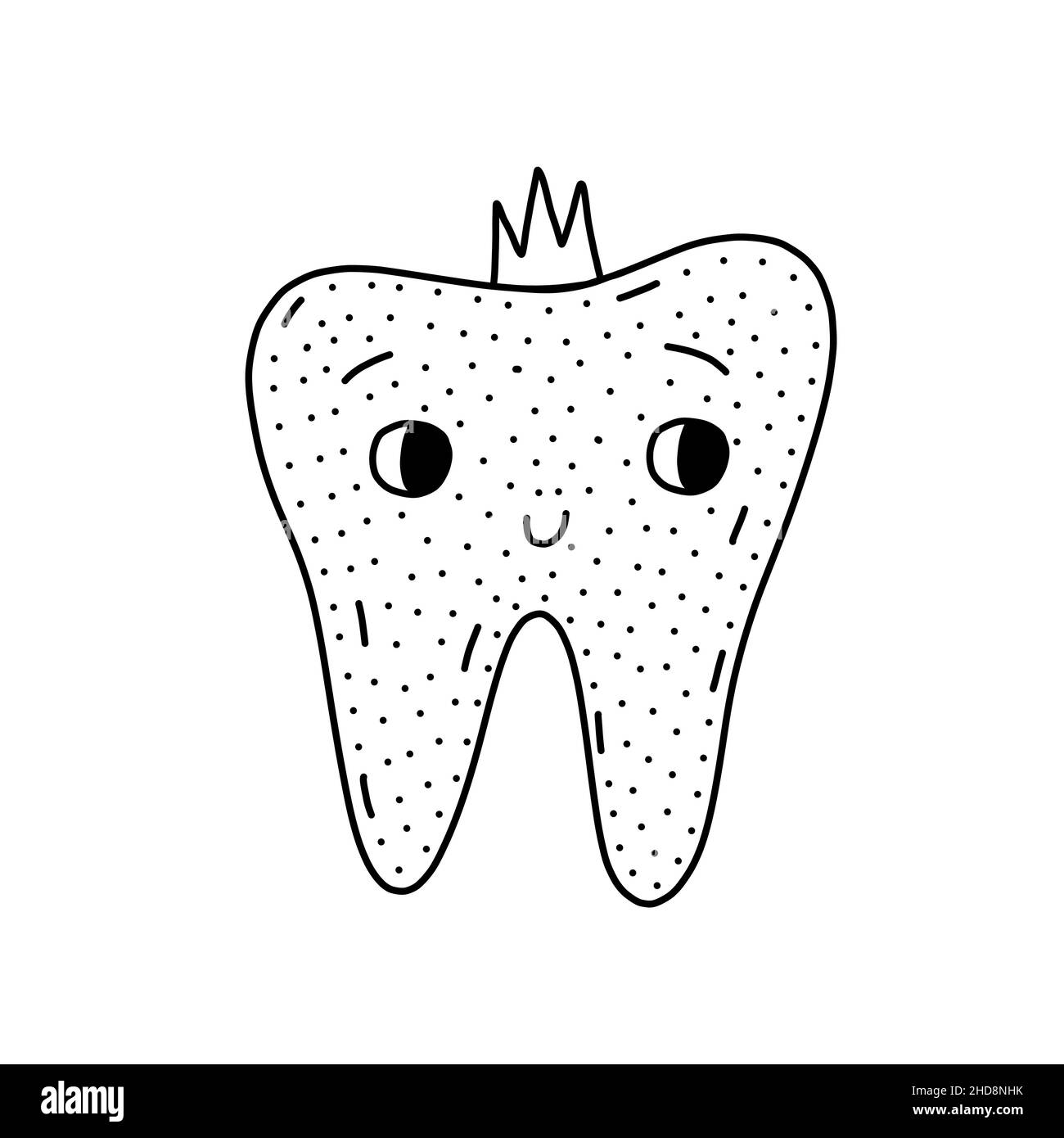 Icona a forma di tamburello disegnata a mano in stile doodle. Icona vettoriale cartoon tambourine per web design isolato su sfondo bianco. Giornata del dentista nazionale Illustrazione Vettoriale