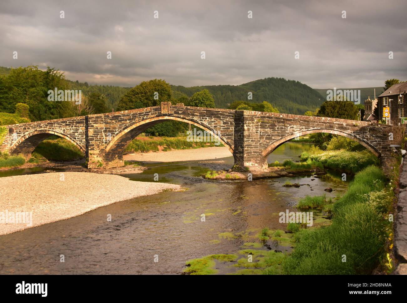 Il ponte Inigo Jones sul fiume Conwy a Llanwrst, Snowdonia, Galles Foto Stock