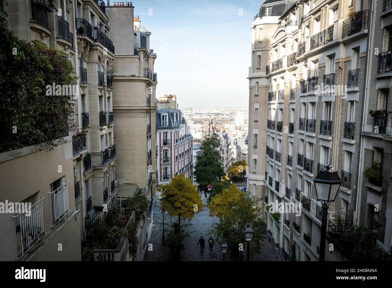 Vie di Montmartre, Parigi, Francia. Foto Stock