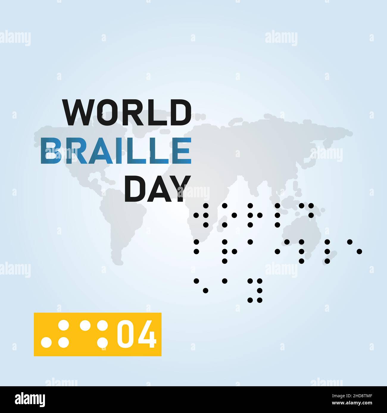 Grafica vettoriale del giorno braille mondiale buona per la celebrazione del giorno braille mondiale. Design a poster, illustrazione piatta. Illustrazione Vettoriale