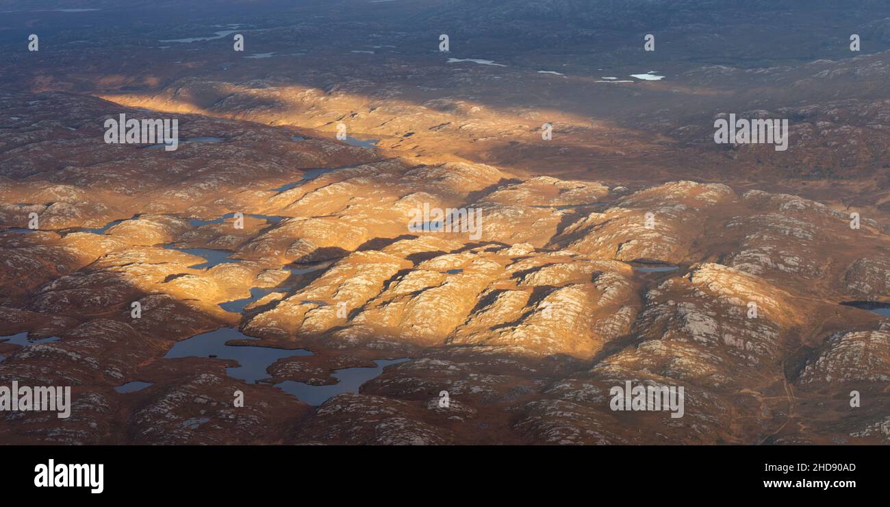 Paesaggio lewisian gneiss di North West Highlands Geopark, Scozia Foto Stock