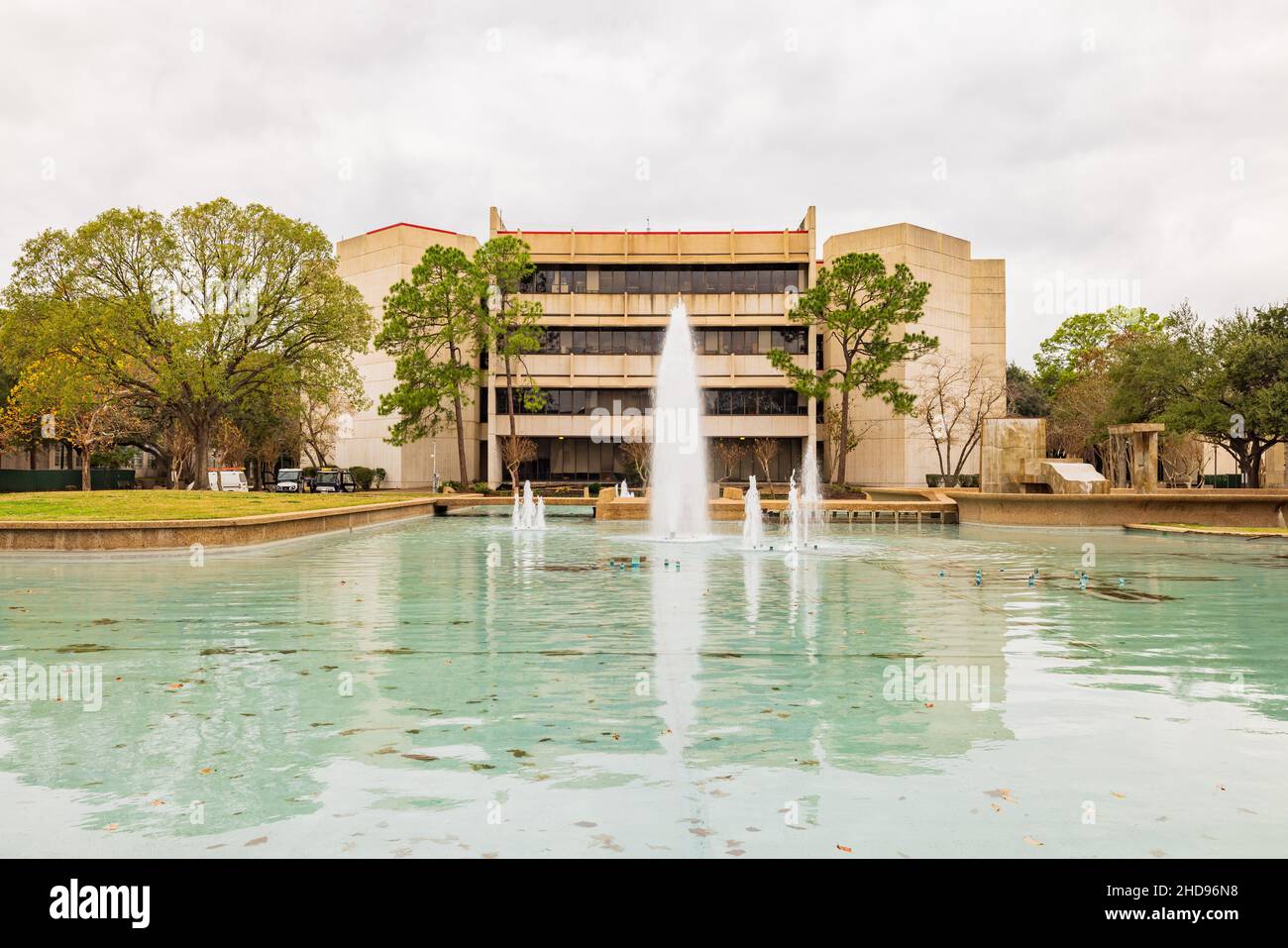 Vista in alto del campus della University of Houston in Texas Foto Stock