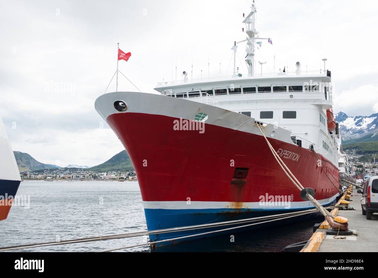 La spedizione antartico nave da crociera nel porto di Ushuaia Argentina Foto Stock