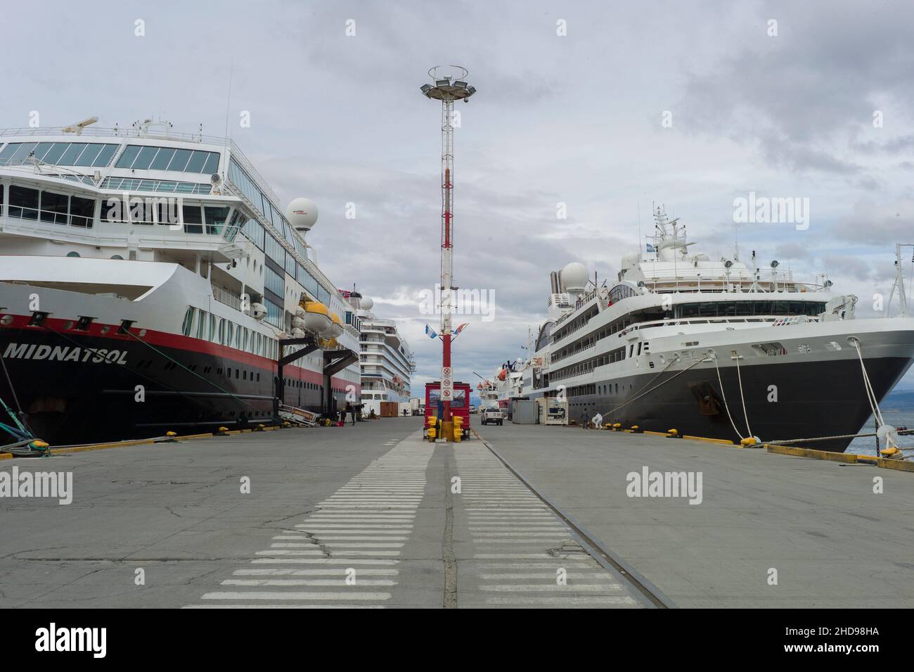 Navi da crociera Antartico a Ushuaia ormeggia nel sud dell'Argentina Foto Stock