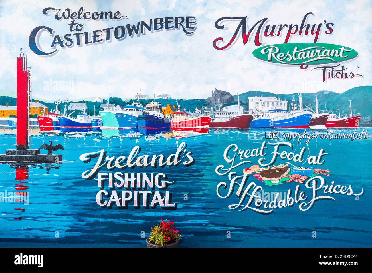 Mural a Castletownbere, County Cork, Irlanda Foto Stock