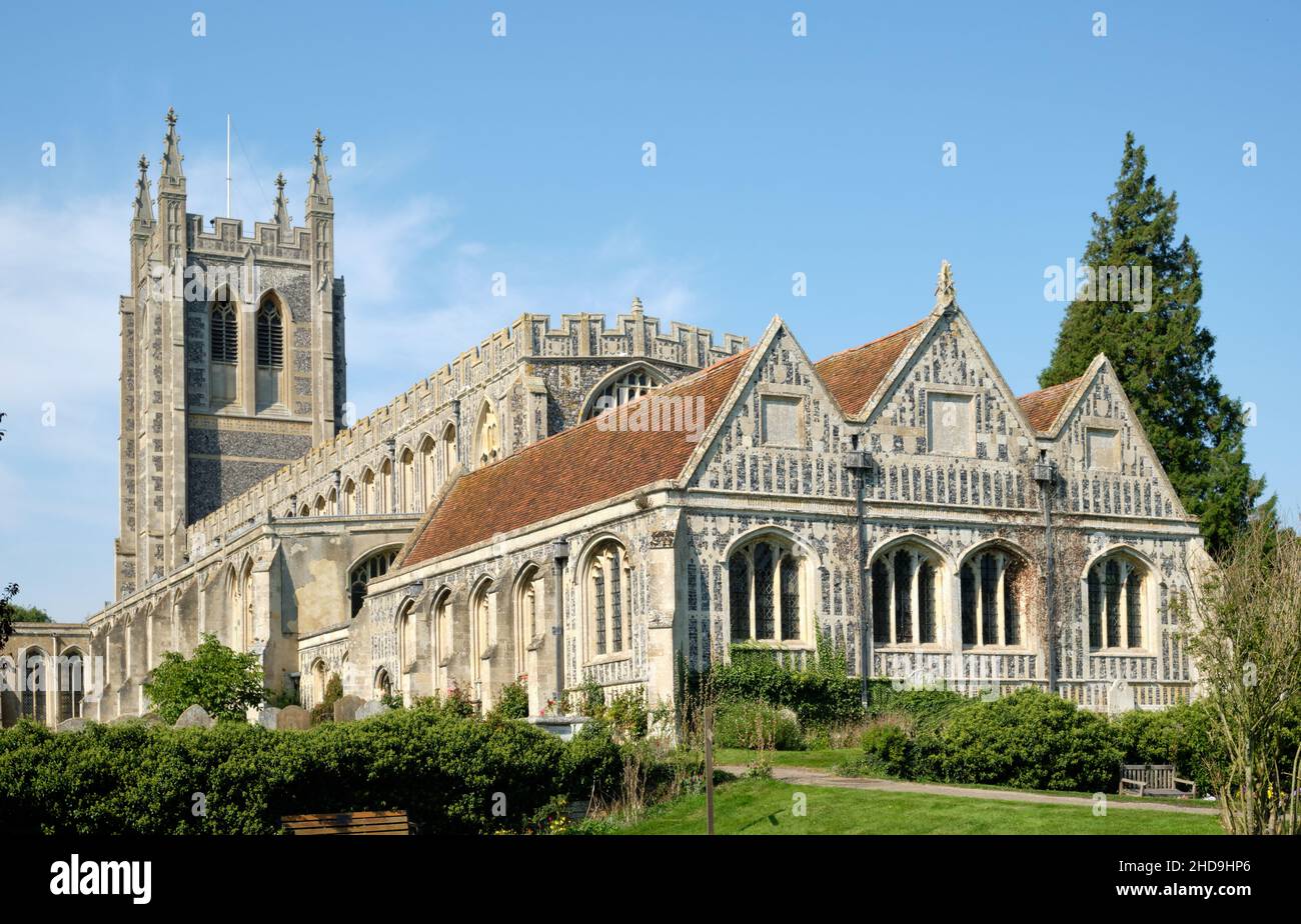 Long Melford, Suffolk, Inghilterra, Gran Bretagna, Chiesa della Santissima Trinità. Foto Stock