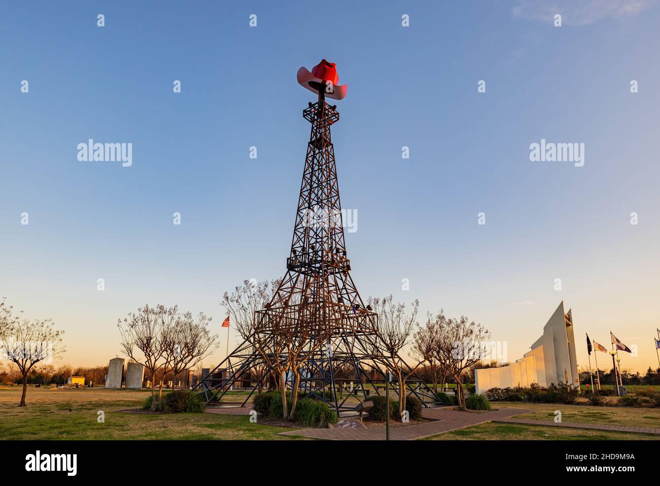 Paris Texas, DEC 22 2021 - Vista diurna della famosa Parigi Texas Eiffel Tower Foto Stock