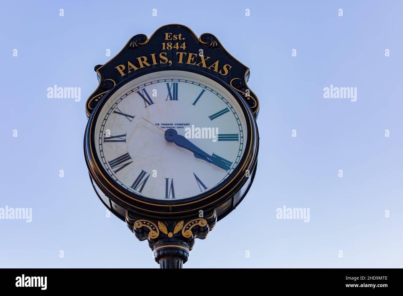Parigi Texas, dic 22 2021 - primo piano di un orologio storico Foto Stock
