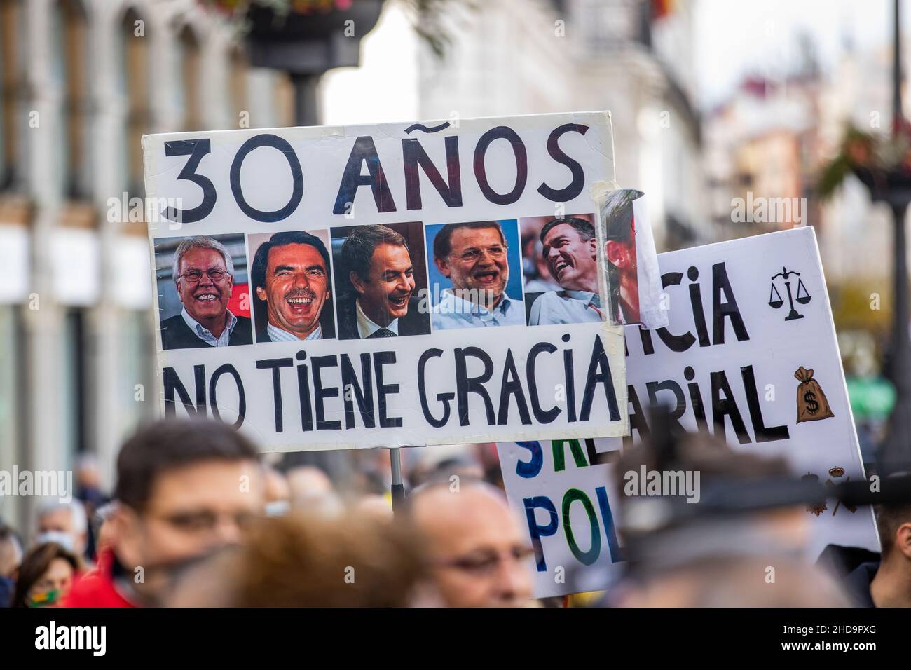 La protesta contro la riforma della "legge Gag”. Madrid, Spagna Foto Stock