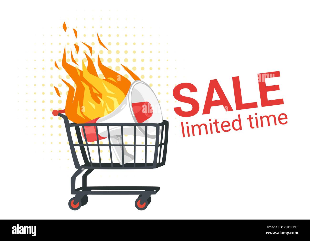 Illustrazione vettoriale in stile cartoon del carrello Illustrazione Vettoriale