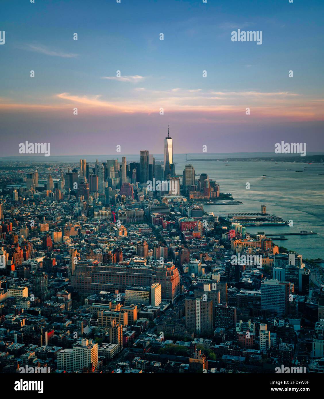 New York City Manhattan vista grattacieli urbani Foto Stock