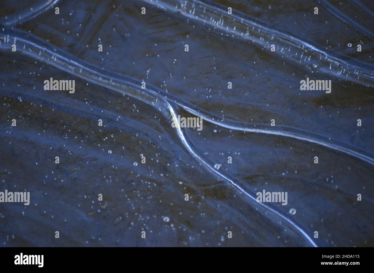 strato di ghiaccio che forma tessitura e sfondo Foto Stock