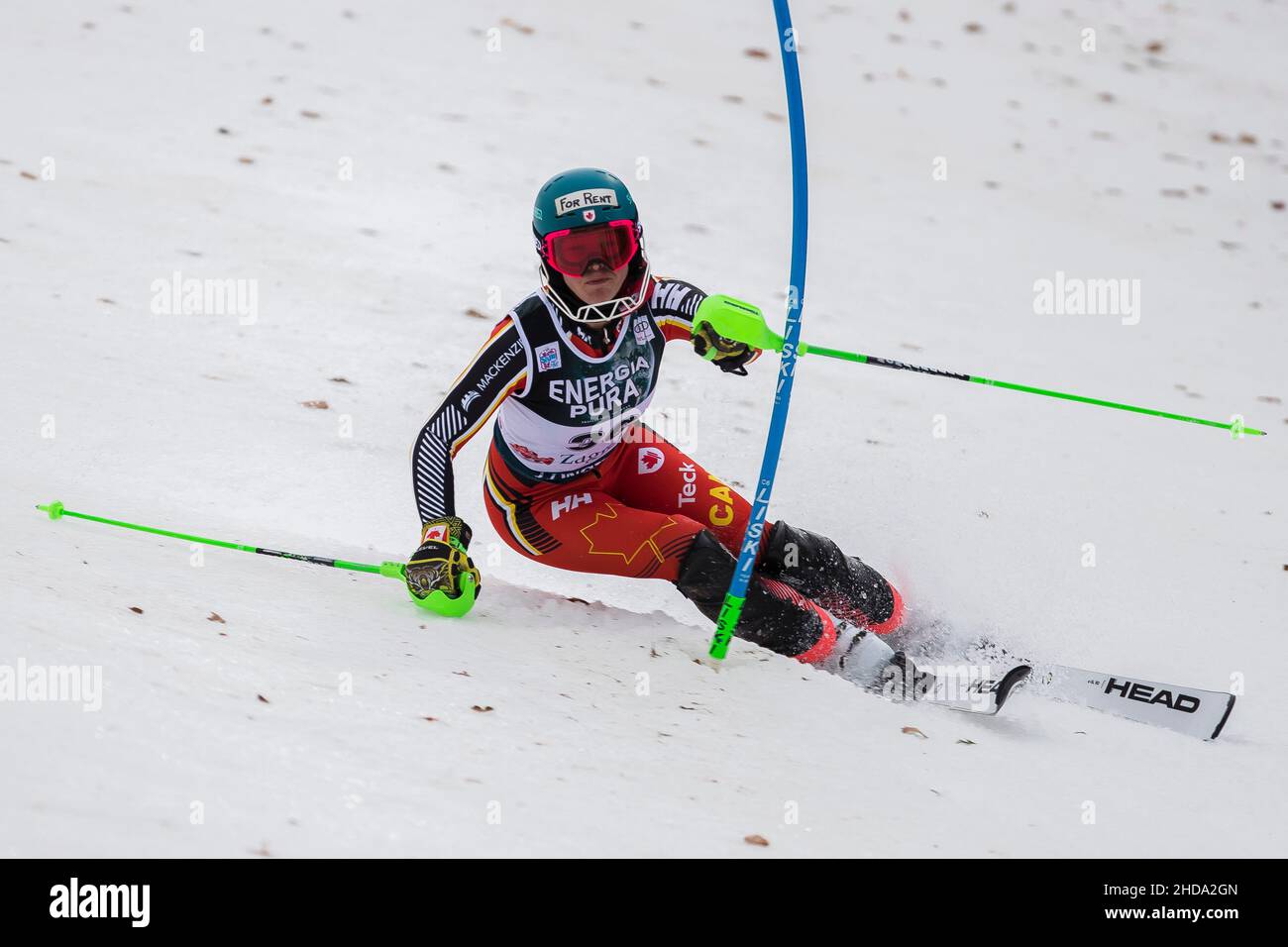 Zagabria, Croazia, 4th gennaio 2022. Roni Remme del Canada compete durante la Coppa del mondo di sci Audi FIS Snow Queen Trophy - Slalom femminile a Zagabria. Gennaio 04, 2022. Credit: Nikola Krstic/Alamy Foto Stock