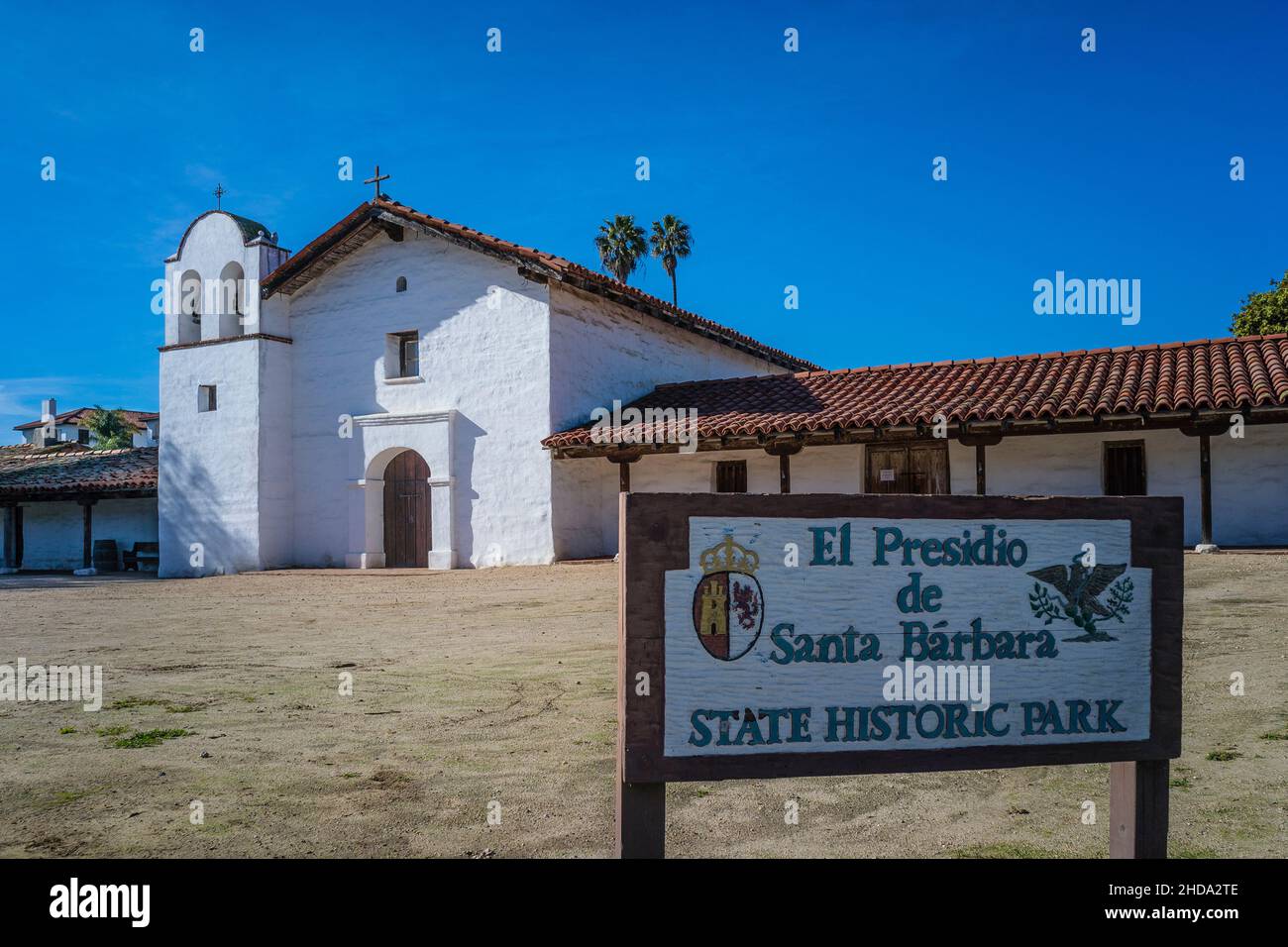 Esterno di El Presidio de Santa Barbara. Foto Stock