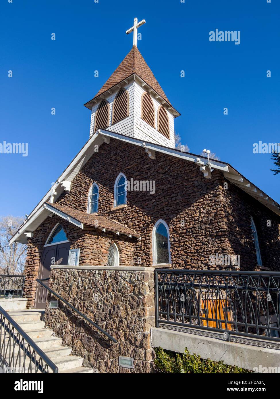 Chiesa di nostra Signora di Guadalupe, 1932, Flagstaff, Arizona, Stati Uniti Foto Stock