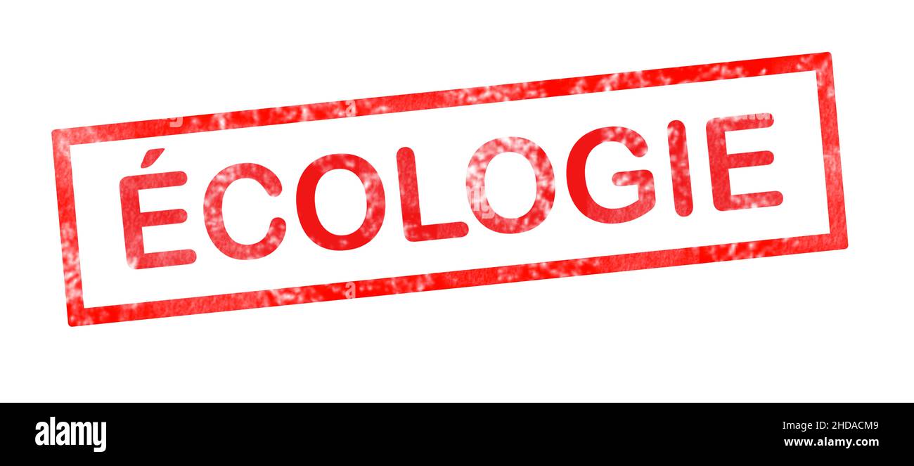 Ecologia nella traduzione francese scrittura in inchiostro rosso Foto Stock