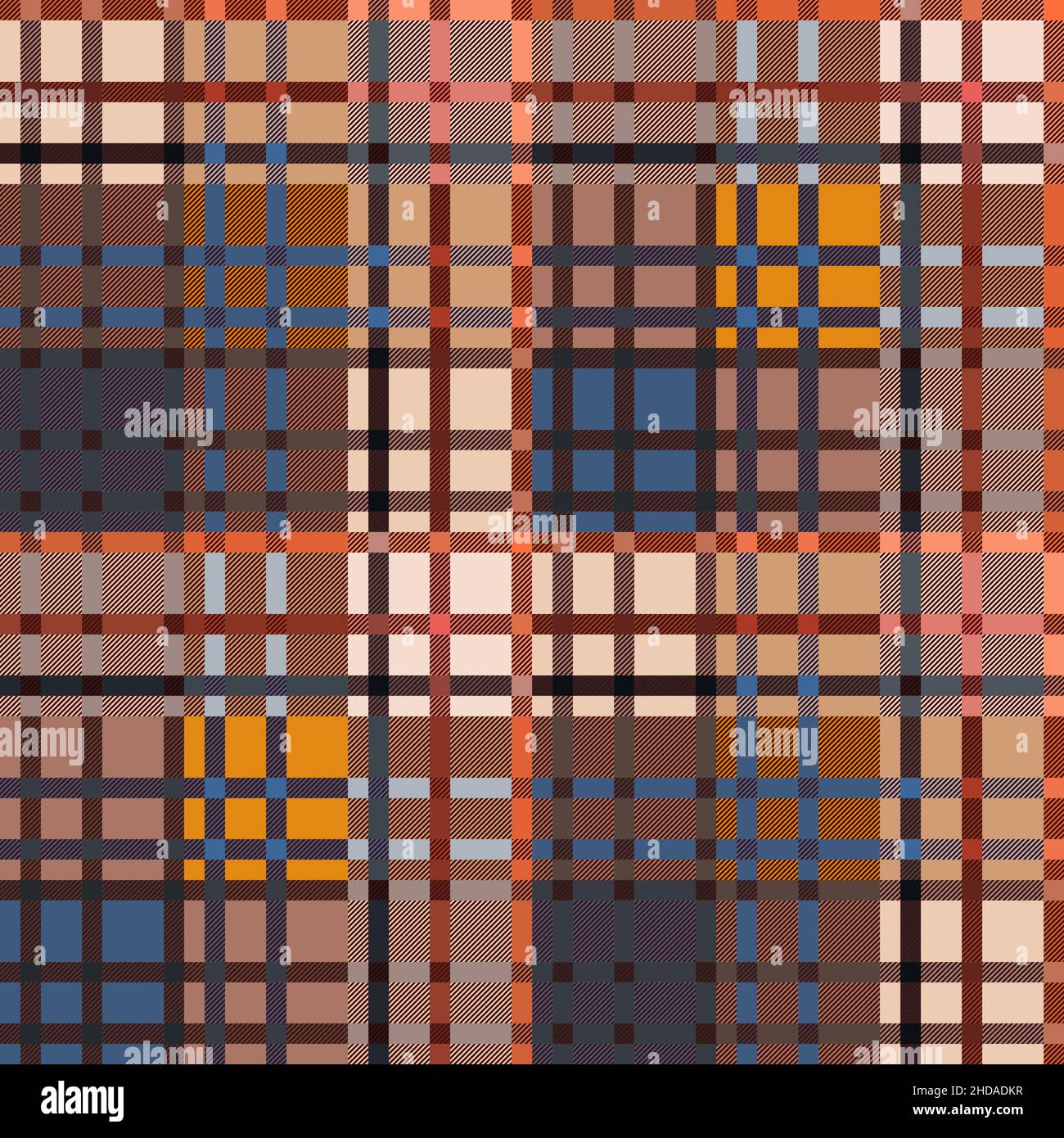 Motivo scozzese senza cuciture a contrasto multicolore con linee diagonali, texture per tartan, plaid, tovaglie, abiti, biancheria da letto, coperte e altro Illustrazione Vettoriale