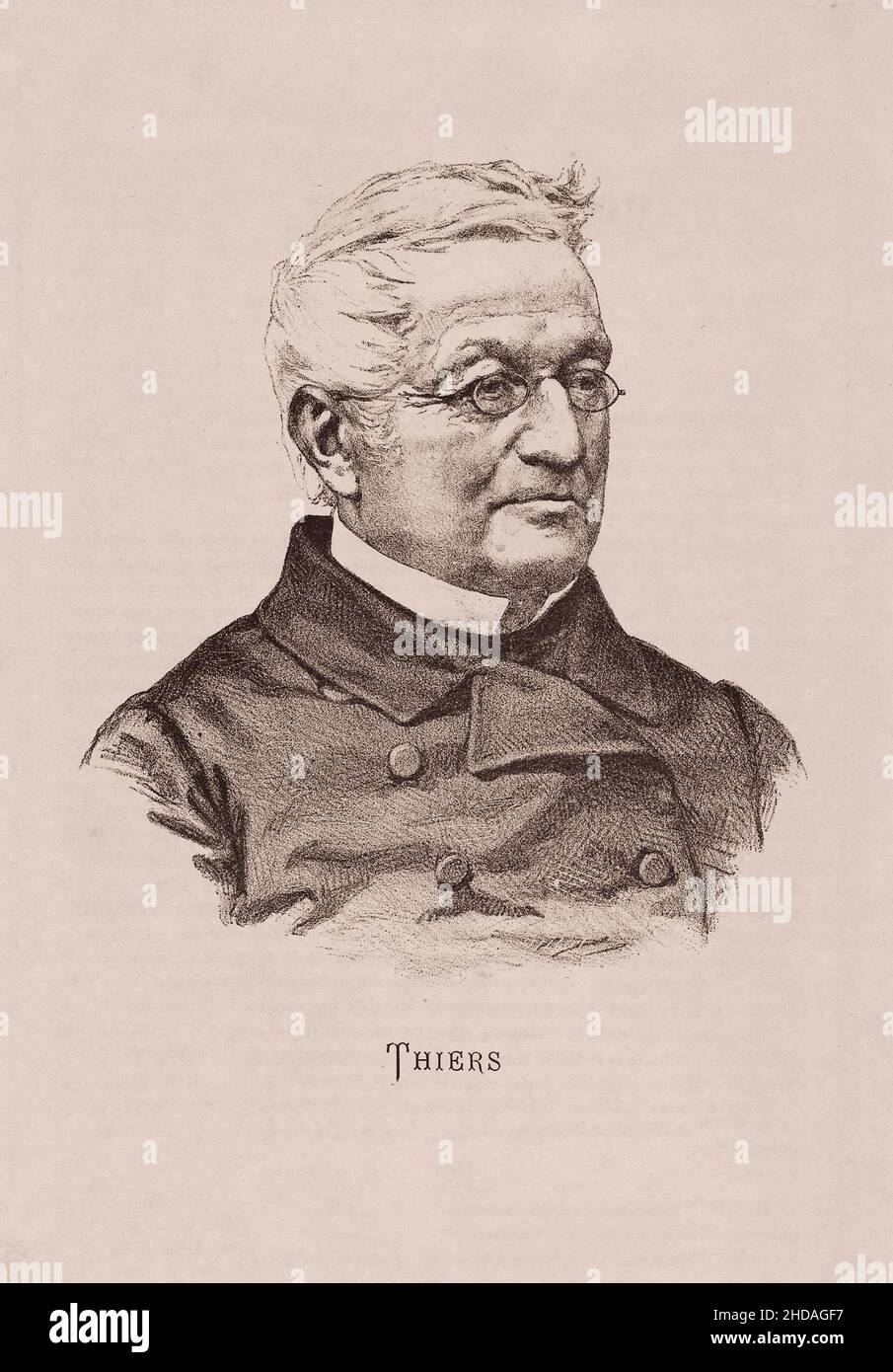 Ritratto di Adolphe Thiers. Adolphe Thiers (1797 – 1877) è stato un . Fu il secondo presidente eletto della Francia, e Th Foto Stock