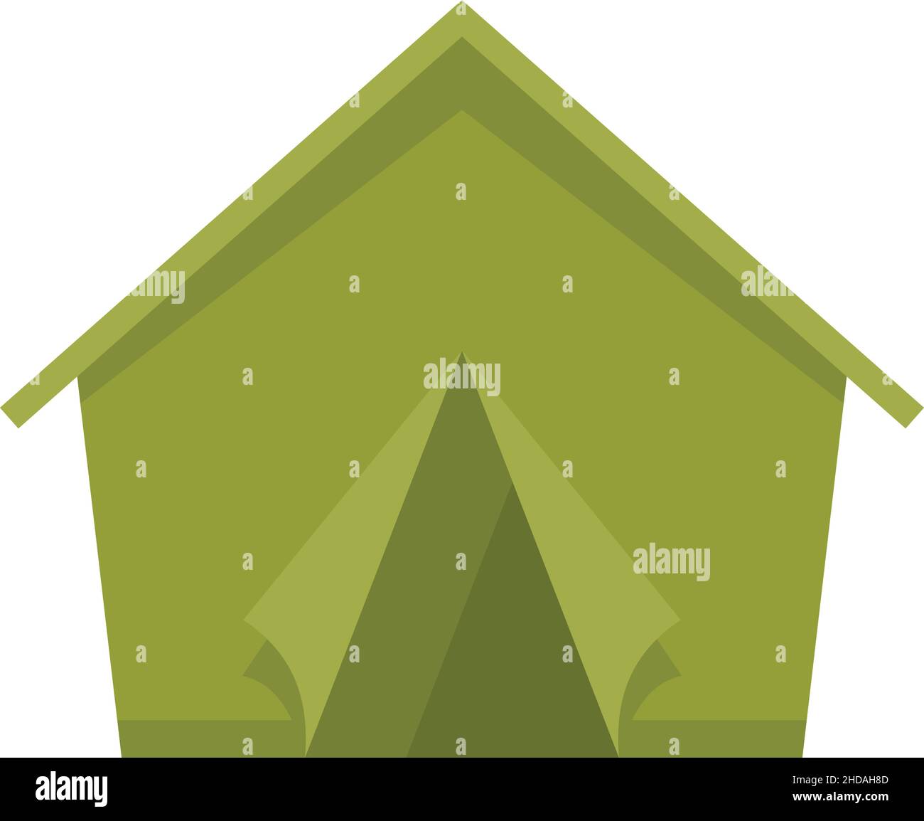 Icona della tenda dei rifugiati. Illustrazione piatta dell'icona del vettore della tenda dei rifugiati isolata su sfondo bianco Illustrazione Vettoriale