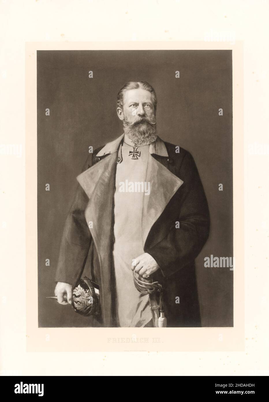 Ritratto di Federico III, imperatore tedesco. Federico III (in tedesco: Friedrich Wilhelm Nikolaus Karl 1831 – 1888) fu imperatore e re tedesco di Pru 1888 Foto Stock