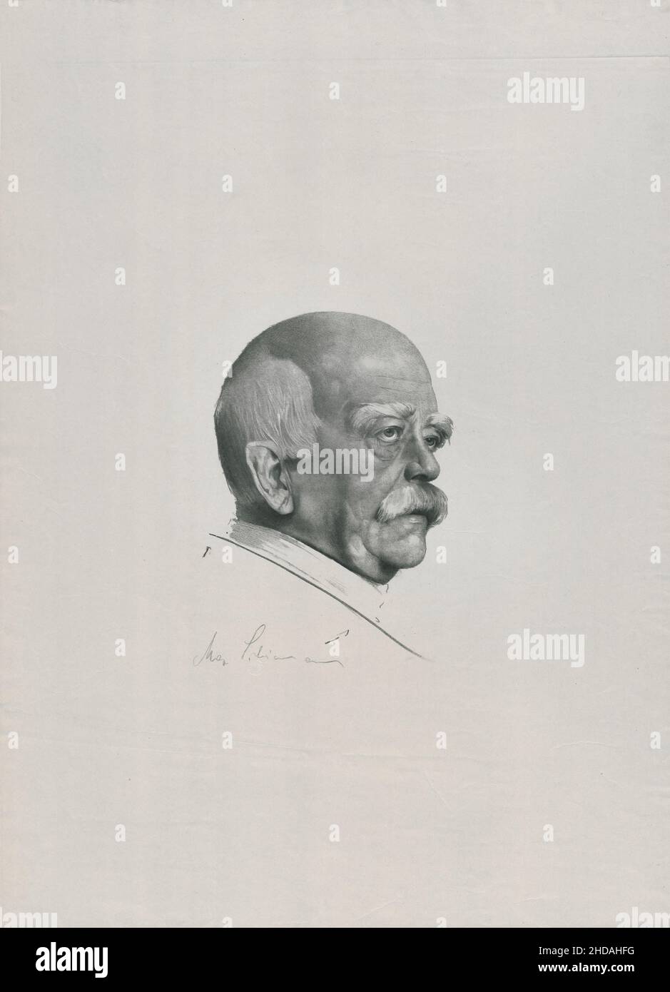 Ritratto di otto von Bismarck. 1900 otto, principe di Bismarck, conte di Bismarck-Schönhausen, duca di Lauenburg (1815–1898) fu un conservatore tedesco Foto Stock