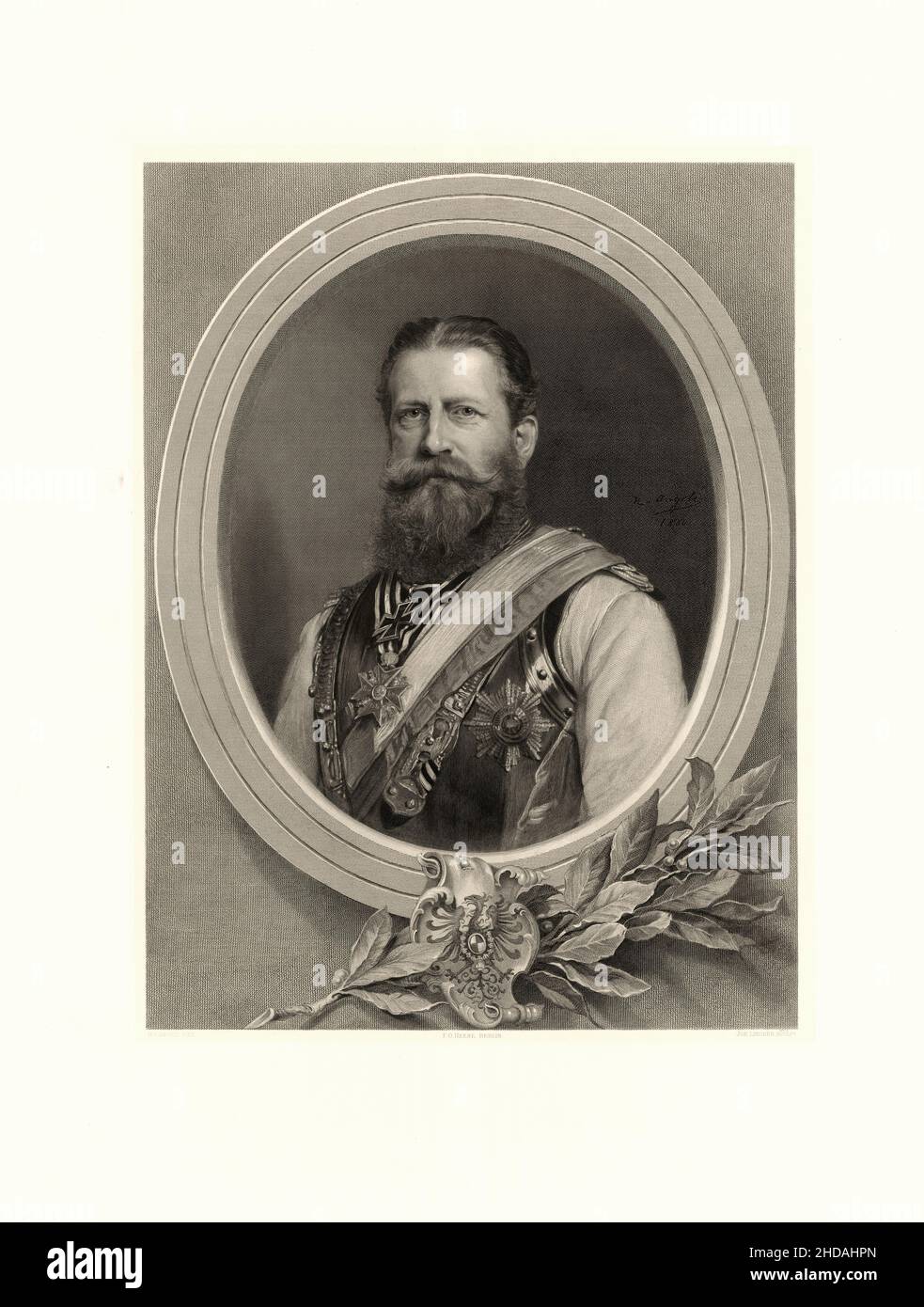 Ritratto di Kronprinz Friedrich Wilhelm von Preußen futuro imperatore tedesco Federico III 1880 Federico III (in tedesco: Friedrich Wilhelm Nikolaus Karl 1 Foto Stock