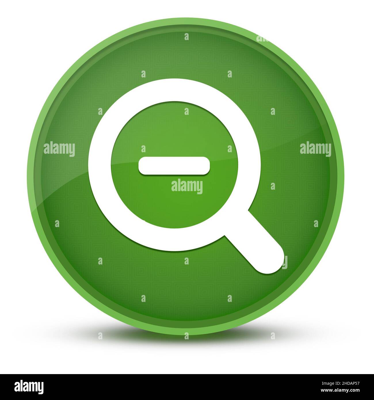 Zoom indietro lussuosa illustrazione astratta del pulsante rotondo verde lucido Foto Stock