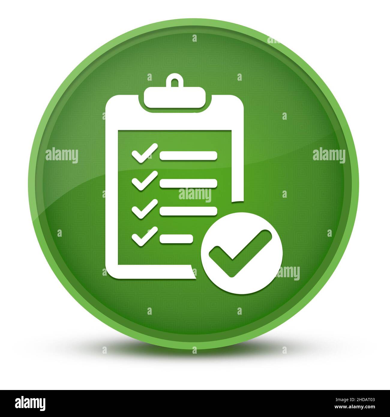 Elenco di controllo lussuoso pulsante rotondo verde lucido illustrazione astratta Foto Stock