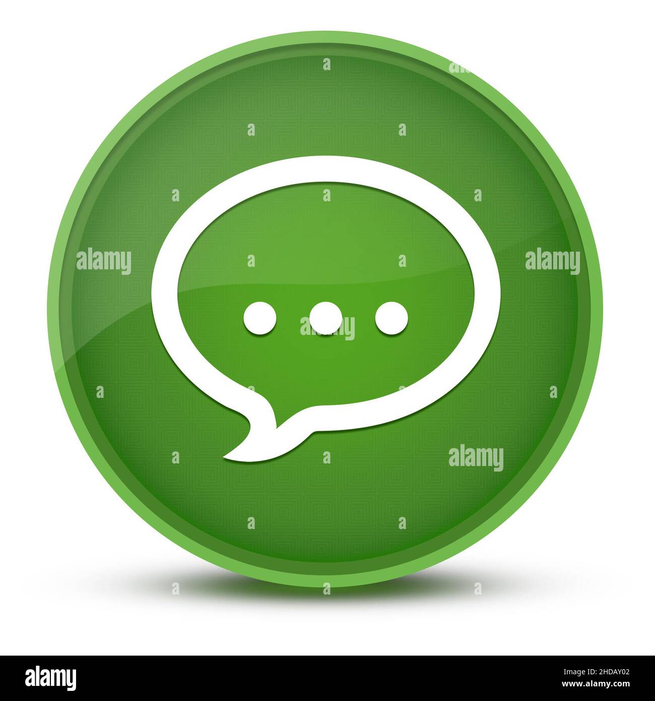 Parla illustrazione astratta del pulsante rotondo verde lucido di lusso Foto Stock
