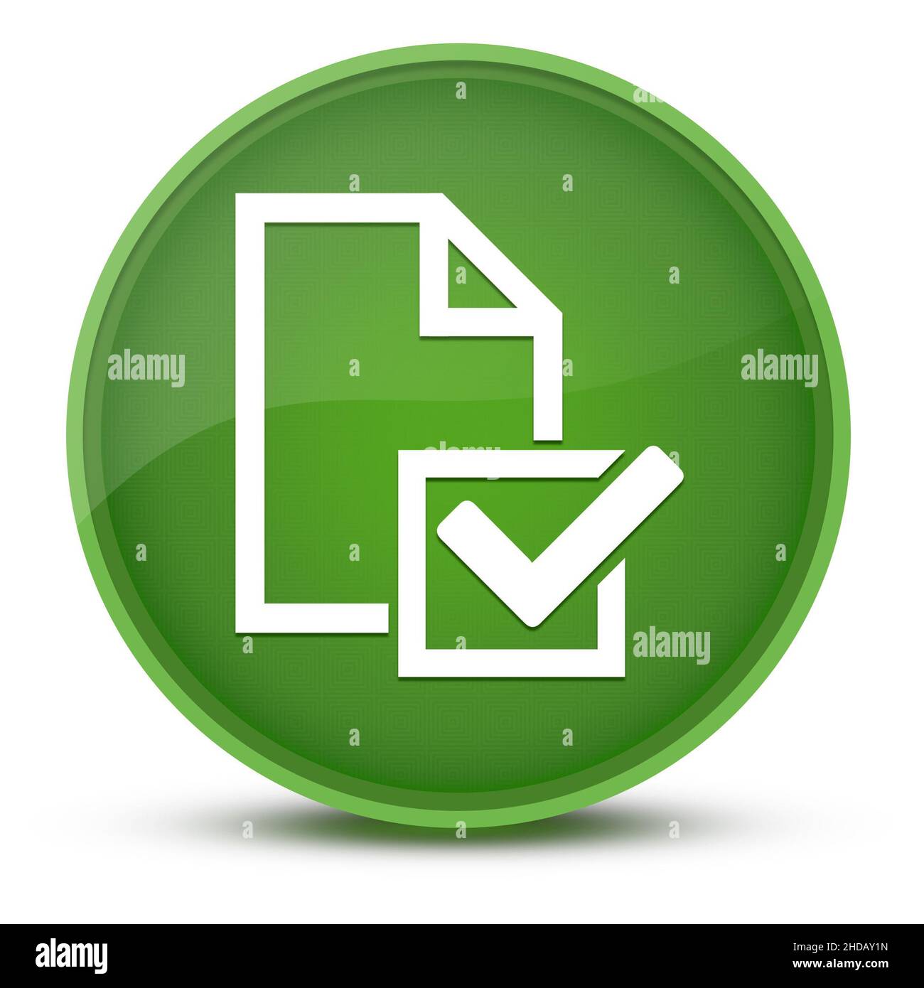 Survey (icona elenco di controllo) immagine astratta con pulsante rotondo verde lucido Foto Stock