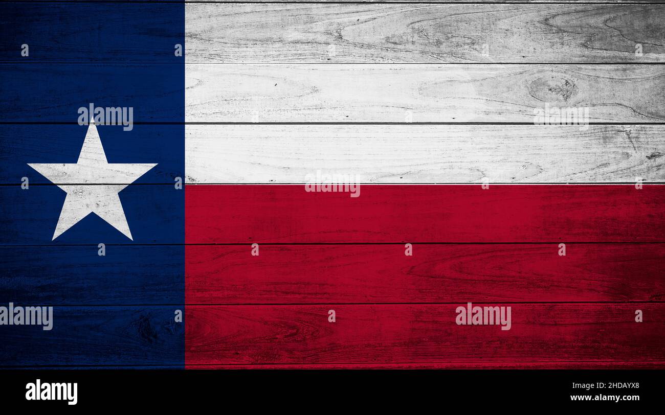 Bandiera del Texas su vecchia parete di legno, disegno degli Stati Uniti Foto Stock
