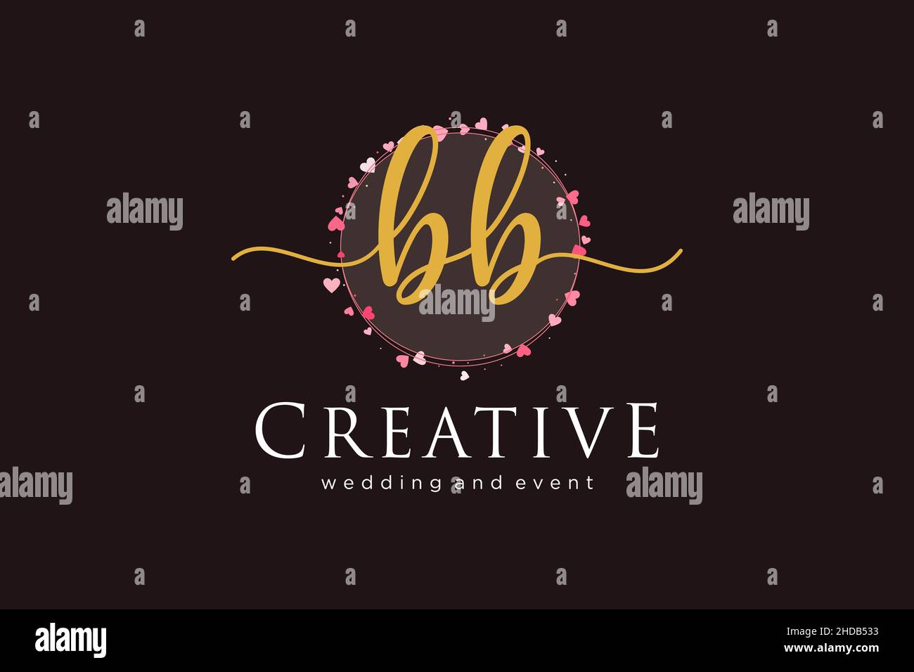 BB logo femminile. Utilizzabile per Logo per moda, fotografia, matrimonio, bellezza, affari. Elemento modello di disegno con logo a vettore piatto. Illustrazione Vettoriale